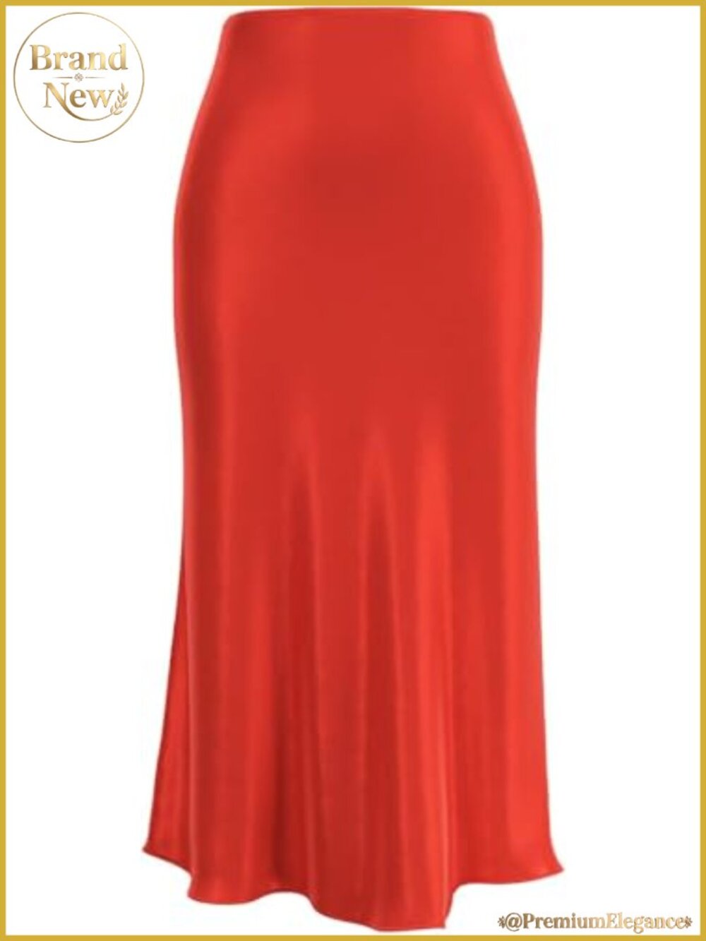 High Waist Leopard Print Midi Skirt Silk Satin Elastic